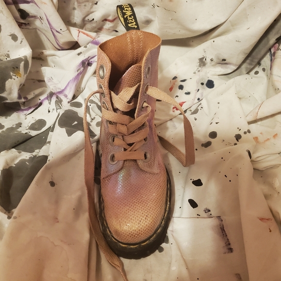 Doc Martens Molly Pink Suede Sparkle Sz US 7 - Picture 4 of 6